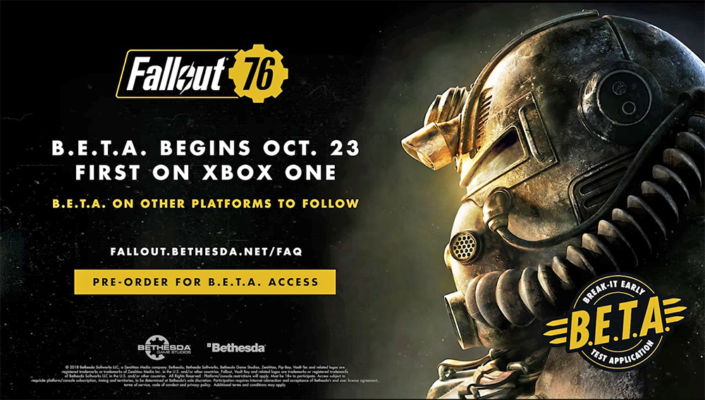 Fallout 76 | Bethesda Divulga Datas Do B.E.T.A. E Intro Oficial Do Game